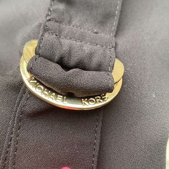 MICHAEL MICHAEL KORS Black Short Sleeve Zip-Up Top - Picture 6 of 12